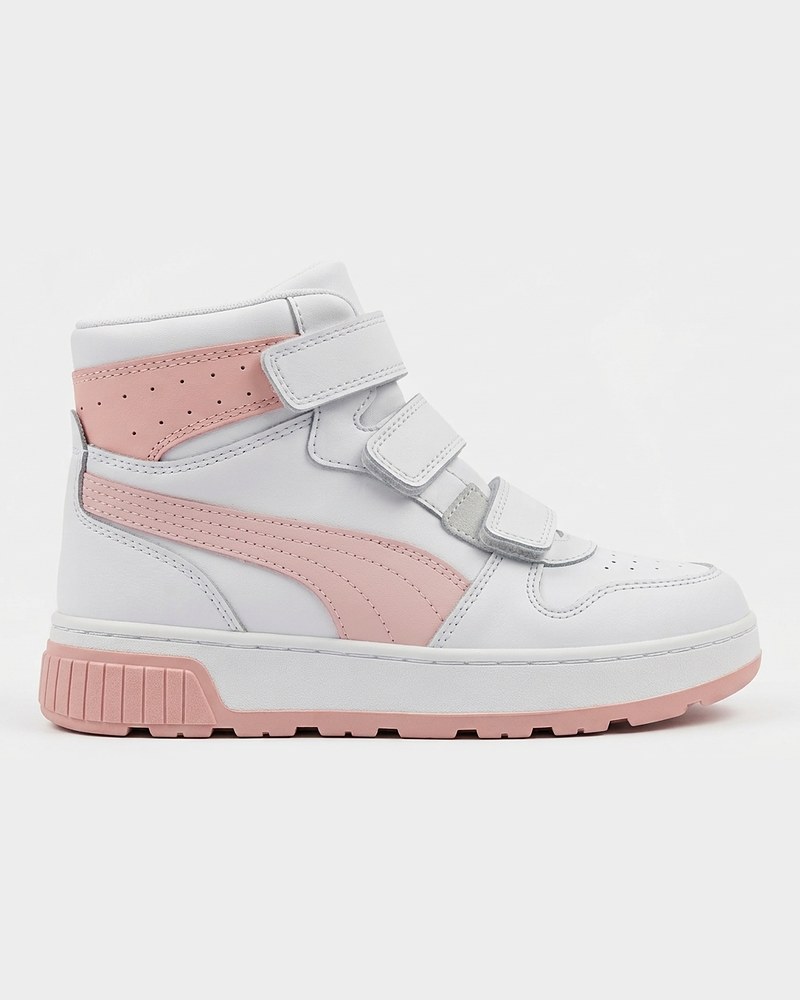 Chaussures orthopédiques montantes, blanc et rose