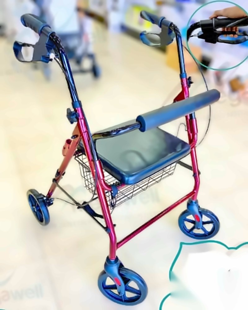 Rollator 4 roues pliable en aluminium